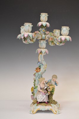 Lot 461 - Pair of Meissen candelabra