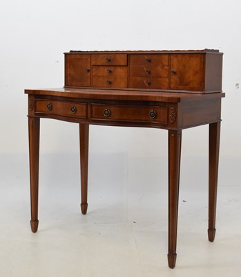 Lot 474 - Mahogany reproduction serpentine front bonheur du jour