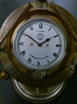 Lot 246 - Desk clock with nautical decoration