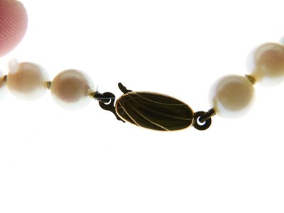 Lot 62 - Uniform row of cultured freshwater pearls
