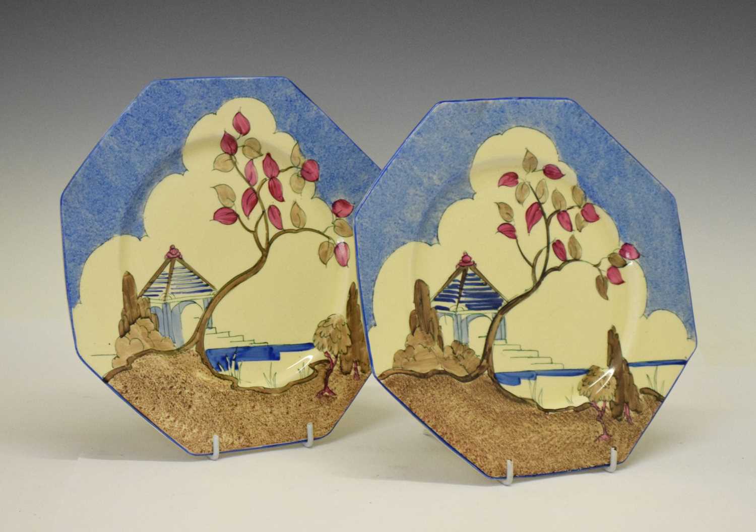 Lot 457 - Pair of Clarice Cliff plates