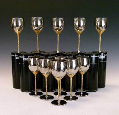 Lot 189 - Stuart Devlin for Viners eleven stainless steel goblets