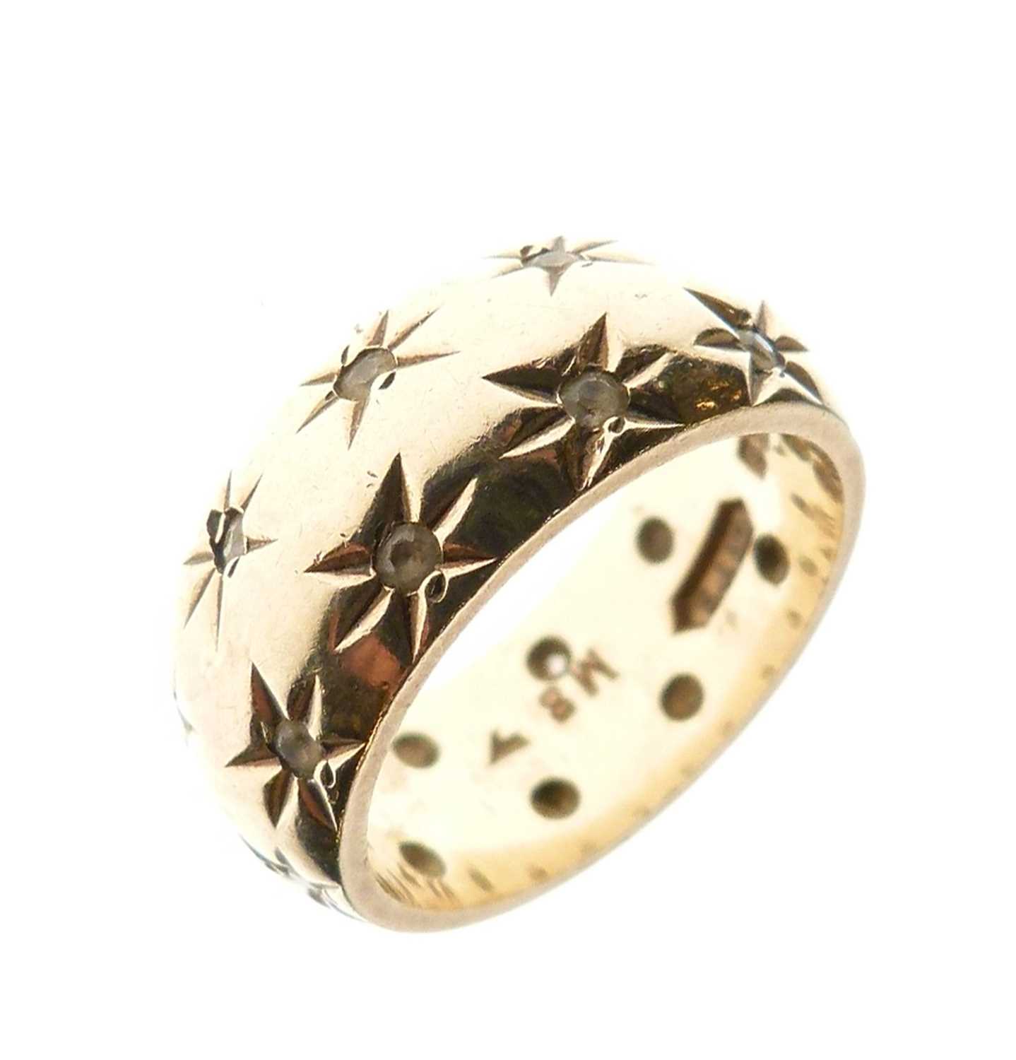 Lot 15 - 9ct gold stone set eternity/wedding ring