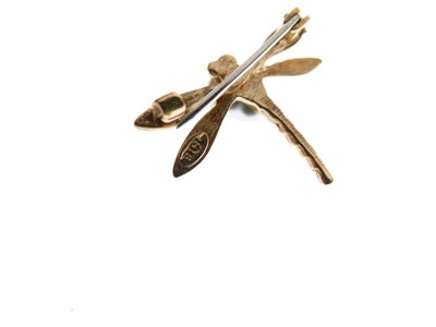 Lot 37 - Pair of dragonfly brooches