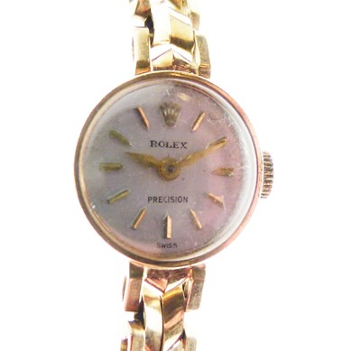 Lot 65 - Rolex Precision - Lady's 9ct gold mechanical wristwatch