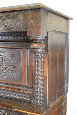 Lot 172 - Charles II oak press or court cupboard