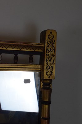 Lot 188 - Aesthetic movement gilt and ebonised overmantel or console mirror
