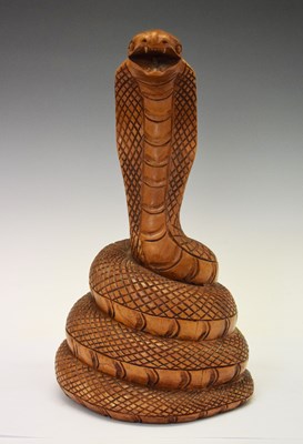 Lot 361 - Carved hardwood cobra doorstop