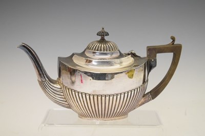 Lot 121 - Late Victorian silver three-piece tea set