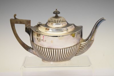 Lot 121 - Late Victorian silver three-piece tea set
