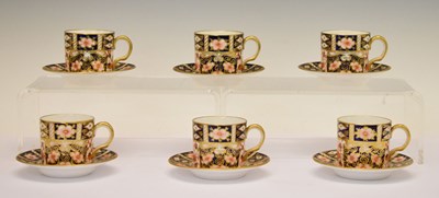 Lot 327 - Six Royal Crown Derby Imari coffee cans and saucers