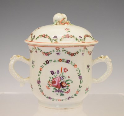 Lot 427 - Chinese export Famille Rose twin-handled cup and cover