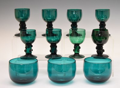 Lot 303 - Assorted 19th Century green glass