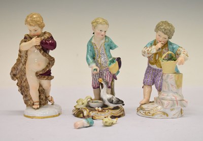 Lot 329 - Three various Meissen porcelain figures