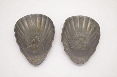 Lot 226 - Pair of 18th Century lead shell dishes