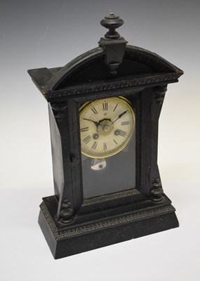 Lot 490 - Late 19th Century German ebonised mantel clock