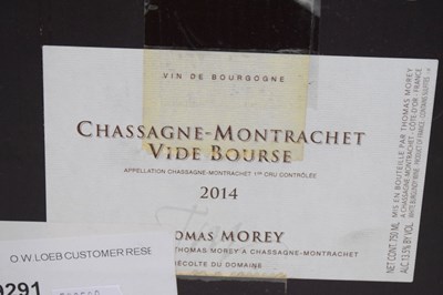 Lot 682 - Thomas Morey Chassagne Montrachet 1er Cru Vide Bourse, 2014, Beaune, Burgundy