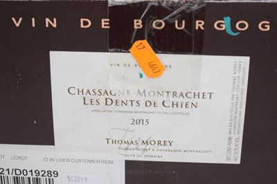 Lot 685 - Thomas Morey Chassagne Montrachet 1er Cru Les Dents de Chien, 2015, Beaune, Burgundy