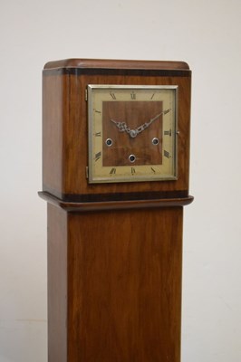 Lot 368 - Walnut-cased Art Deco-style grandmother clock