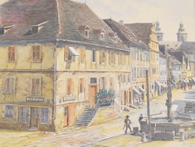 Lot 458 - Hugo Holl (German) - Watercolour - 'Bad Mergentheim'