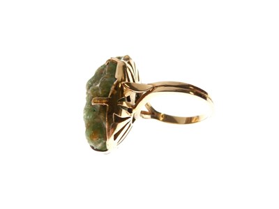 Lot 8 - Large raw emerald '18'K ring