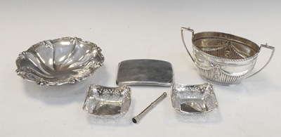 Lot 88 - Late Victorian silver twin handle sugar bowl, etc.