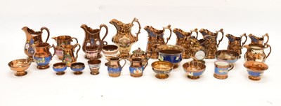 Lot 397 - Extensive collection of copper lustre pottery