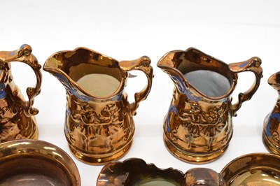 Lot 397 - Extensive collection of copper lustre pottery