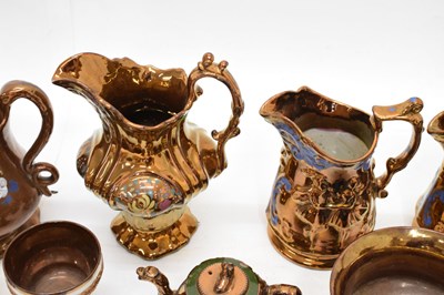Lot 397 - Extensive collection of copper lustre pottery