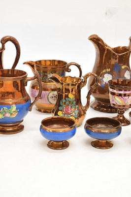 Lot 397 - Extensive collection of copper lustre pottery