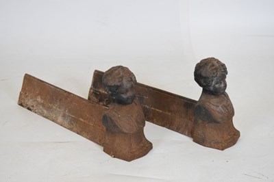 Lot 188 - Pair of French cast iron figural chenets