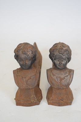 Lot 188 - Pair of French cast iron figural chenets