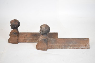 Lot 188 - Pair of French cast iron figural chenets