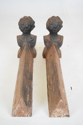 Lot 188 - Pair of French cast iron figural chenets