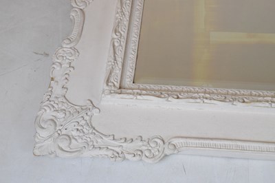 Lot 574 - White painted beveled edge wall mirror