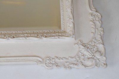 Lot 574 - White painted beveled edge wall mirror