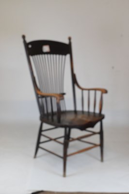 Lot 569 - Late 19th Century stick back armchair