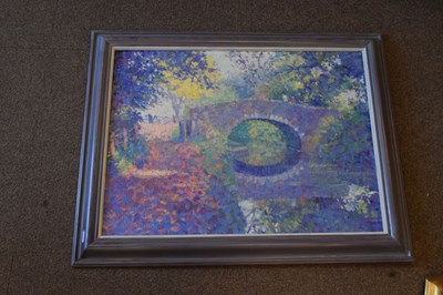Lot 452 - Ann Parkin - Two oils on board - 'Priston Church' and 'Brecon Canal' (2)