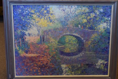 Lot 452 - Ann Parkin - Two oils on board - 'Priston Church' and 'Brecon Canal' (2)