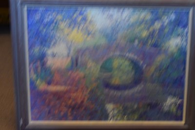 Lot 452 - Ann Parkin - Two oils on board - 'Priston Church' and 'Brecon Canal' (2)