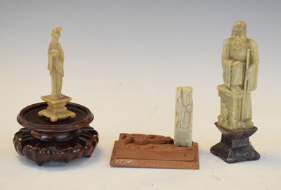 Lot 428 - Soapstone figure with stand