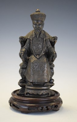 Lot 429 - Bronzed composition Chinese figure