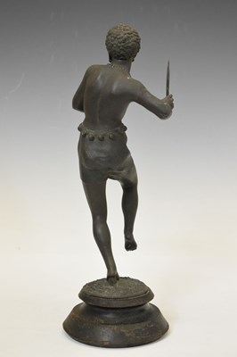 Lot 240 - Pair of spelter figures of African tribespeople dancing