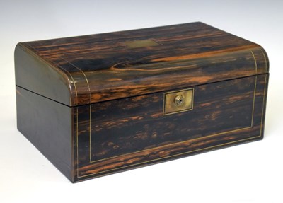 Lot 290 - Victorian calamander and brass inlaid writing box