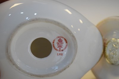 Lot 407 - Royal Crown Derby - Three animal paperweights