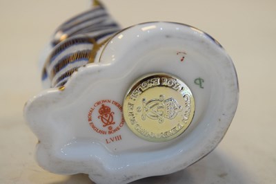 Lot 407 - Royal Crown Derby - Three animal paperweights
