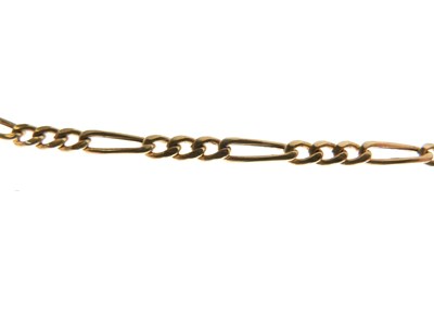 Lot 39 - 9ct gold Figaro link chain with T-bar