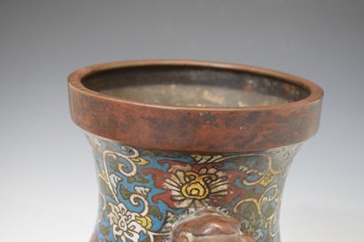 Lot 485 - Large Chinese cloisonne enamel lotus vase