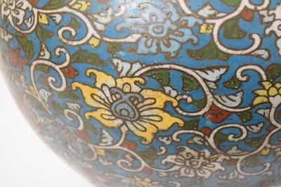 Lot 485 - Large Chinese cloisonne enamel lotus vase