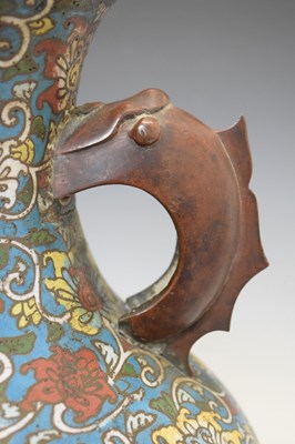 Lot 485 - Large Chinese cloisonne enamel lotus vase